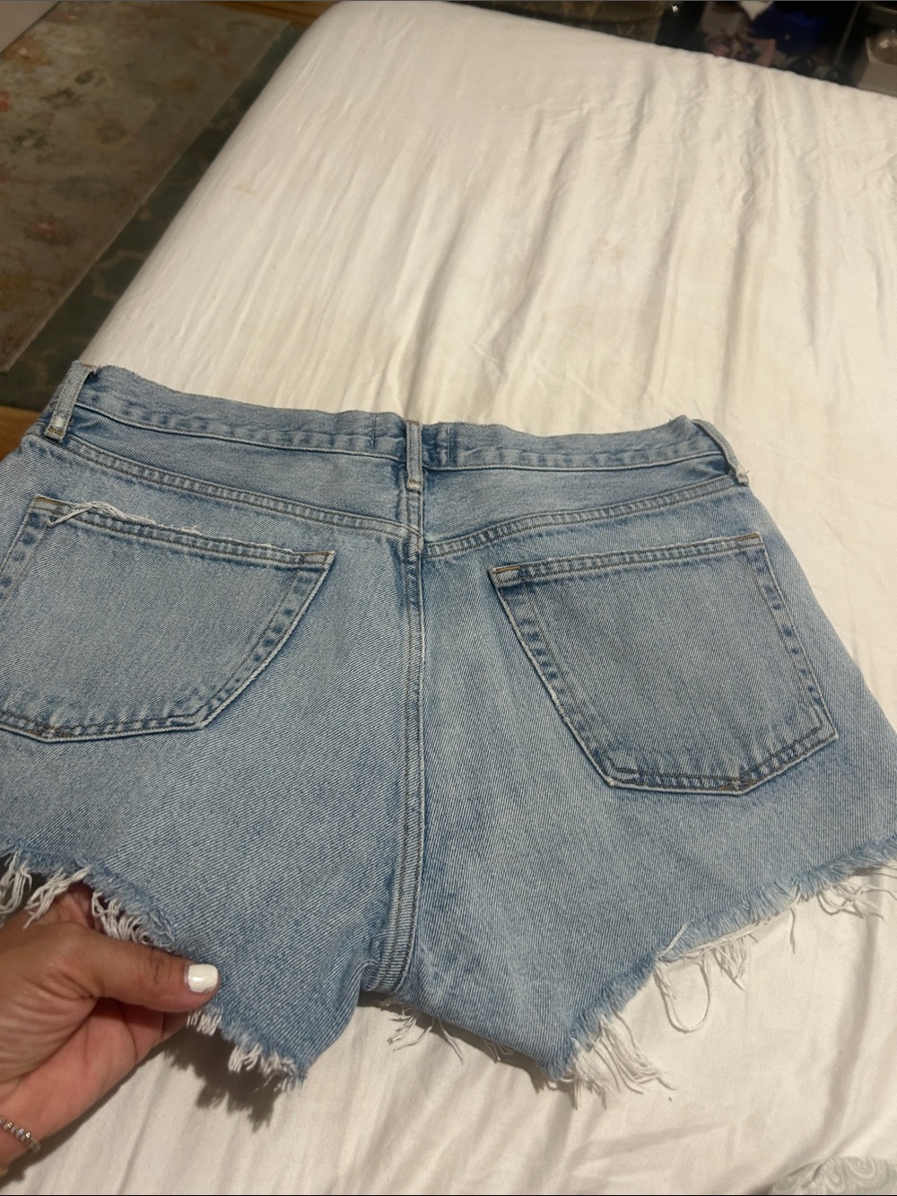 Agolde Parker Distressed Shorts in Rapture Style #A9032-1206 - Picture 3 of 7